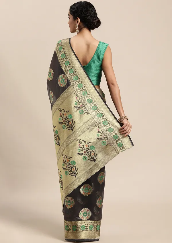 Grey_Organza_Saree_for_Women
