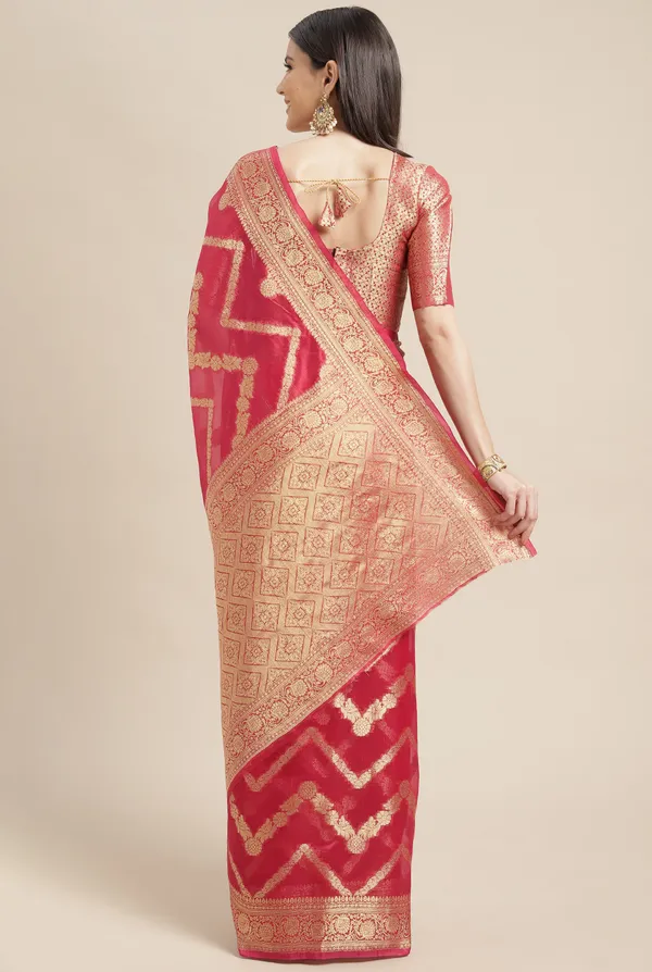 Pink_Organza_Saree_for_Women