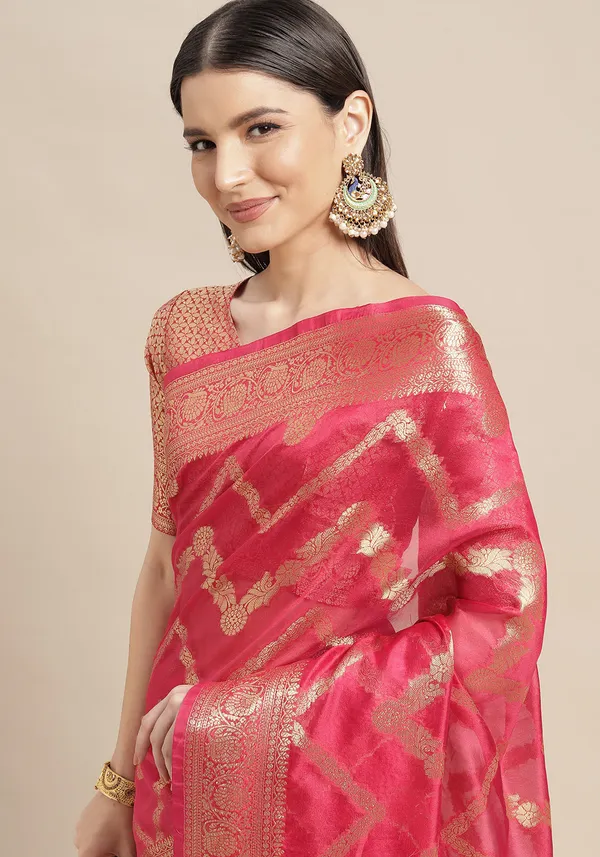 Pink_Organza_Saree_for_Women