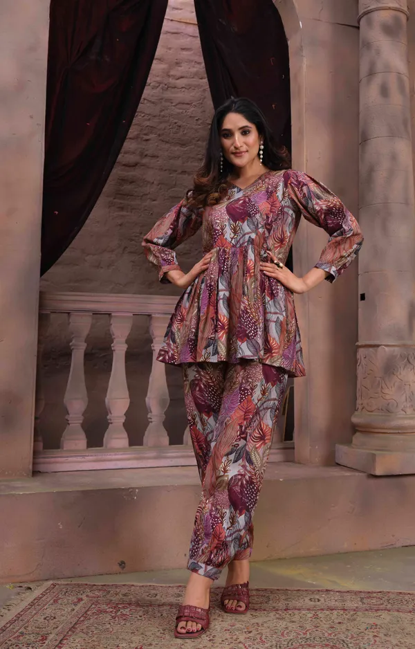 Wine_Chanderi_Co_Ord_Set_for_Women
