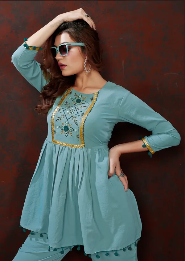 Turquoise_Cotton_Co_Ord_Set_for_Women