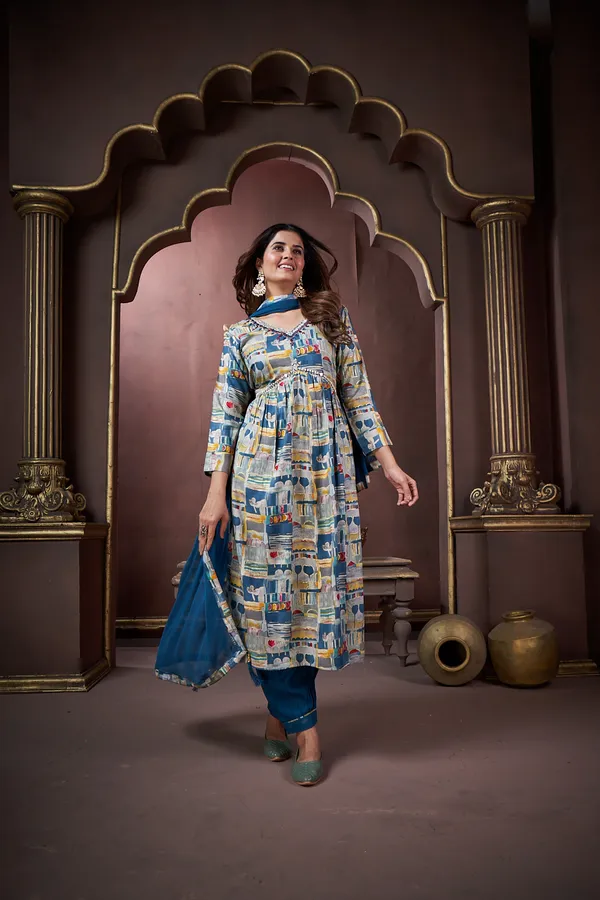 Premium_Range_Navy_Blue_Rayon_Kurta_Set_for_Women