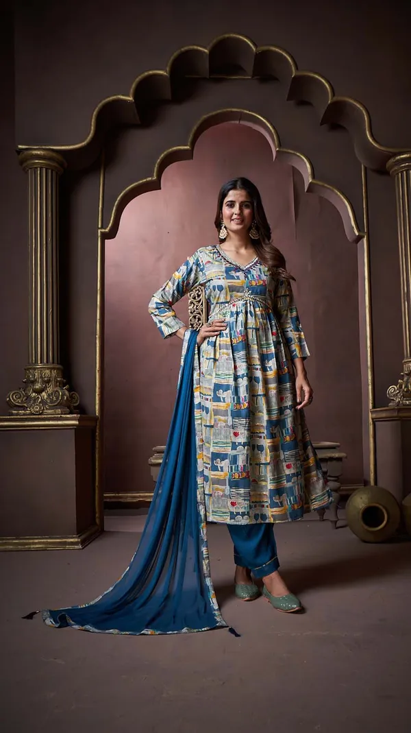 Premium_Range_Navy_Blue_Rayon_Kurta_Set_for_Women
