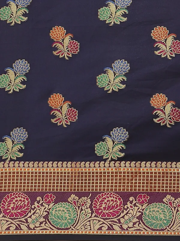 Blue_Silk_Blend_Saree_for_Women