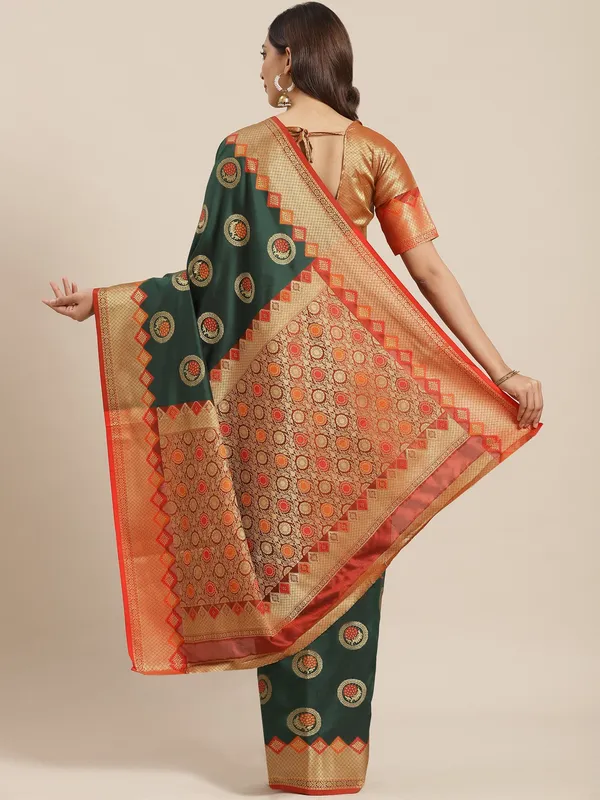 Green_Silk_Blend_Saree_for_Women