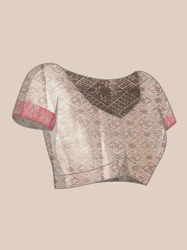 Beige_Silk_Blend_Saree_for_Women