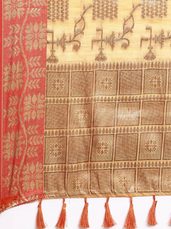 Orange_&_Yellow_Silk_Blend_Saree_for_Women