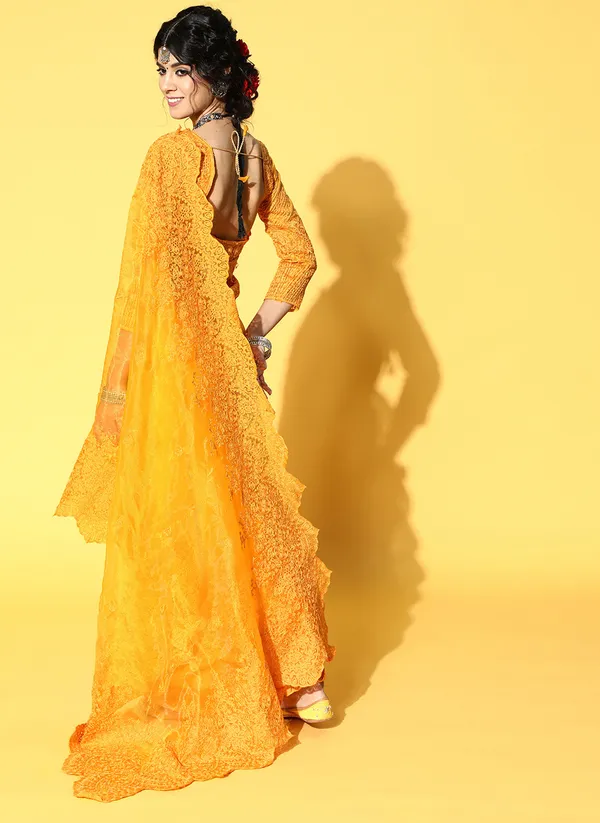 Mustard_Organza_Saree_for_Women