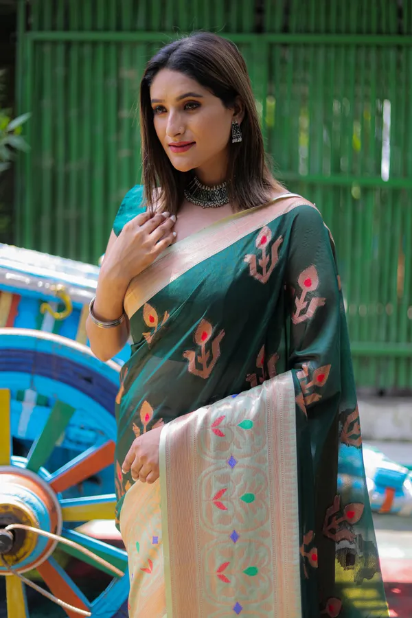 Green_Organza_Saree_for_Women