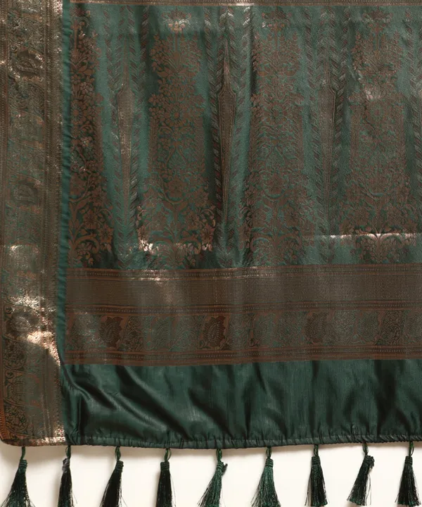 Dark_Green_Silk_Blend_Saree_for_Women