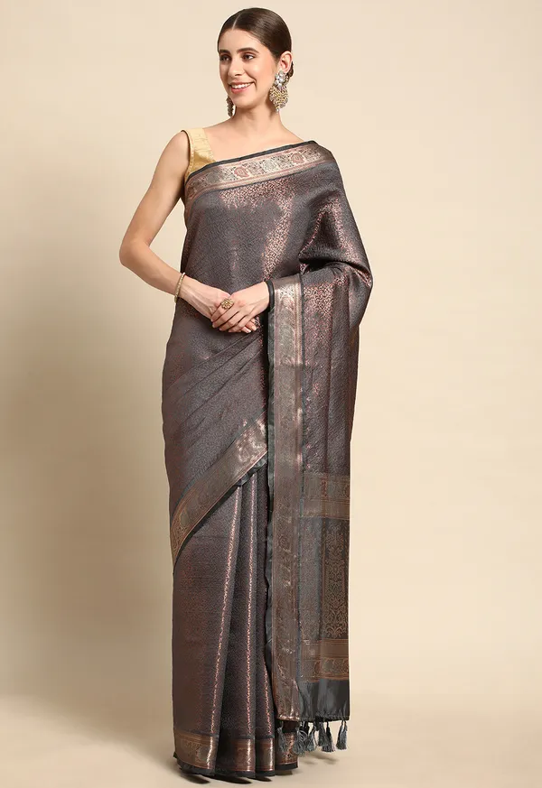 Grey_Silk_Blend_Saree_for_Women