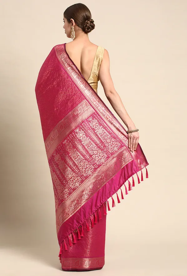 Pink_Silk_Blend_Saree_for_Women