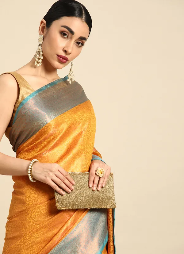 Mustard_Silk_Blend_Saree_for_Women