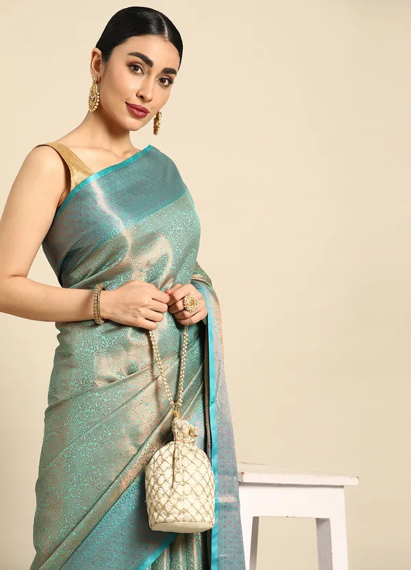 Green_Silk_Blend_Saree_for_Women
