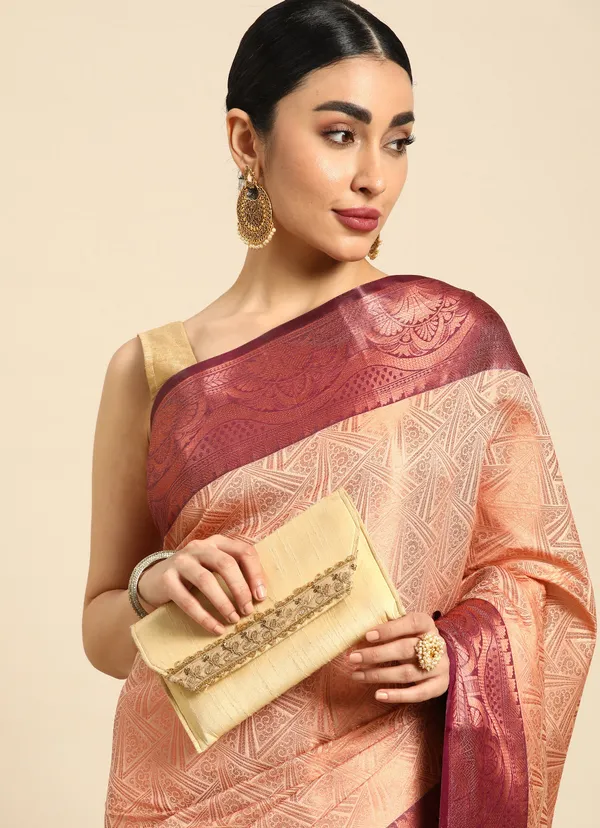 Orange_Silk_Blend_Saree_for_Women