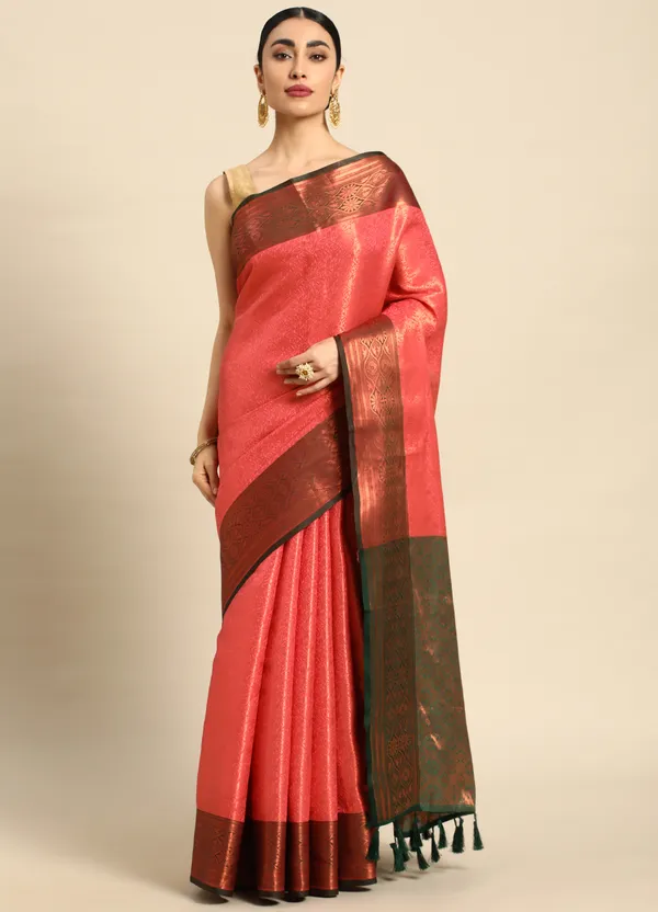 Orange_Silk_Blend_Saree_for_Women