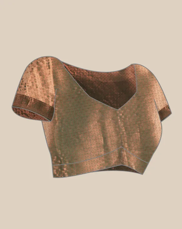 Beige_&_Green_Silk_Blend_Saree_for_Women