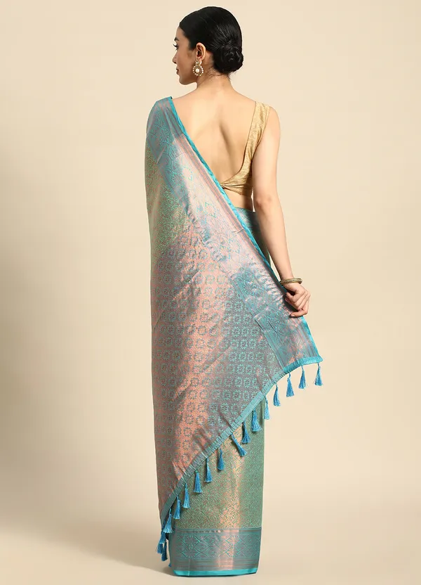 Green_Silk_Blend_Saree_for_Women