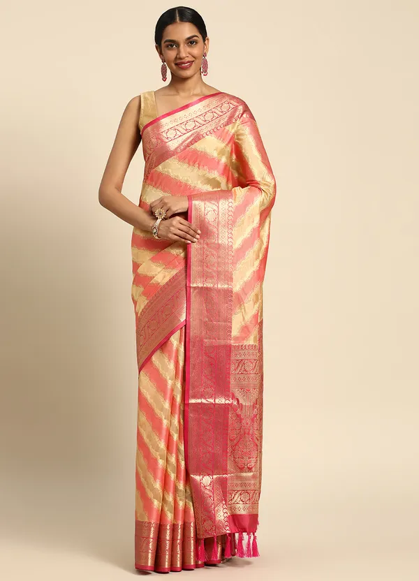 Beige_Silk_Blend_Saree_for_Women