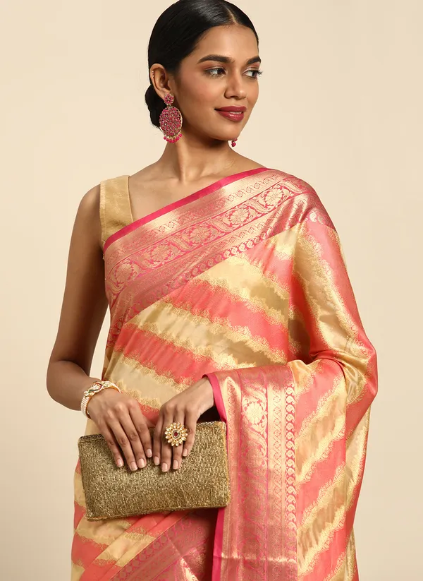Beige_Silk_Blend_Saree_for_Women