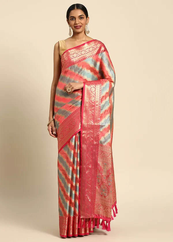 Pink_Silk_Blend_Saree_for_Women