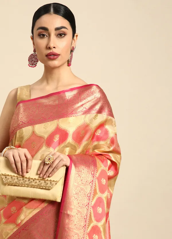Beige_Silk_Blend_Saree_for_Women