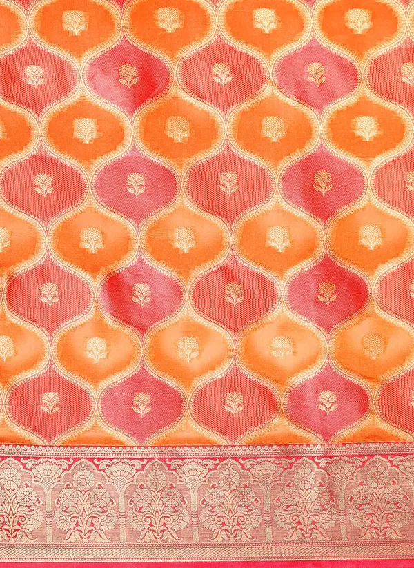 Orange_Silk_Blend_Saree_for_Women