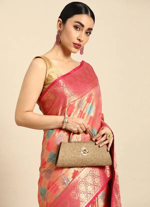 Pink_Silk_Blend_Saree_for_Women