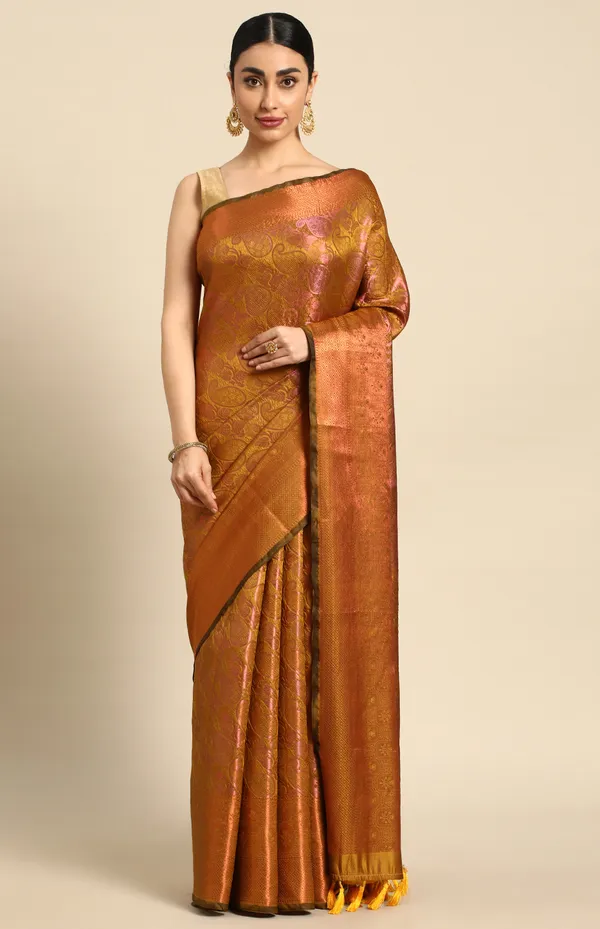 Mustard_Silk_Blend_Saree_for_Women
