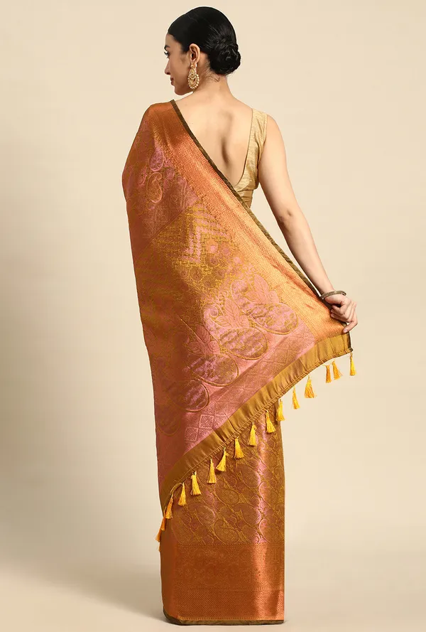Mustard_Silk_Blend_Saree_for_Women