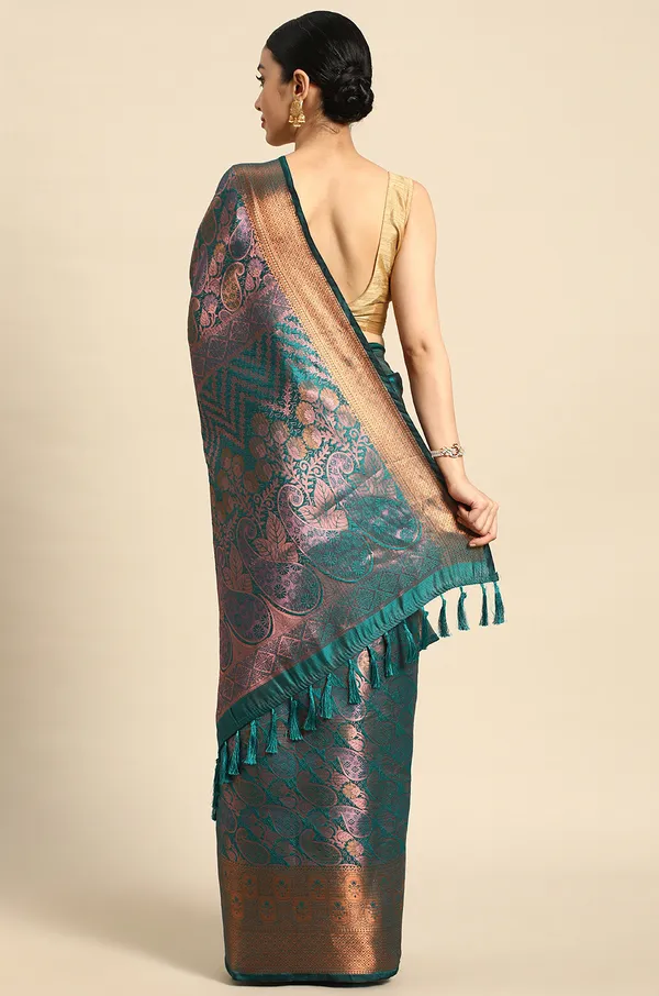 Green_Silk_Blend_Saree_for_Women