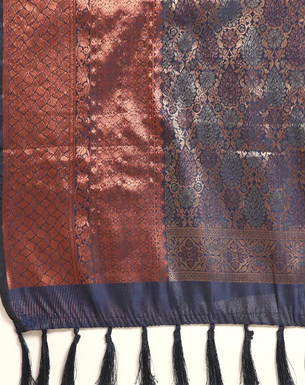 Dark_Blue_Silk_Blend_Saree_for_Women