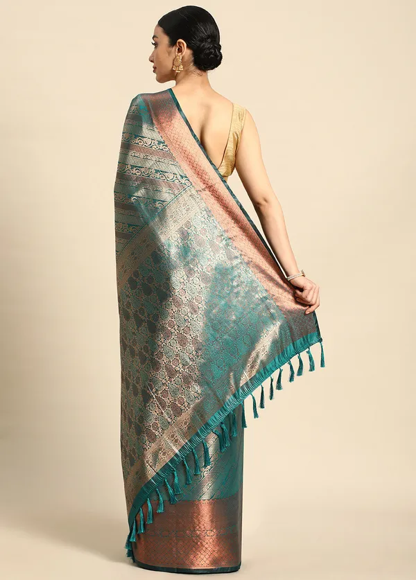 Green_Silk_Blend_Saree_for_Women