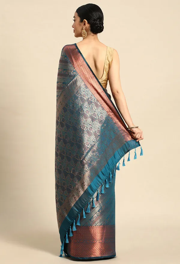 Light_Blue_Silk_Blend_Saree_for_Women
