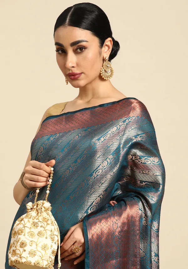 Light_Blue_Silk_Blend_Saree_for_Women