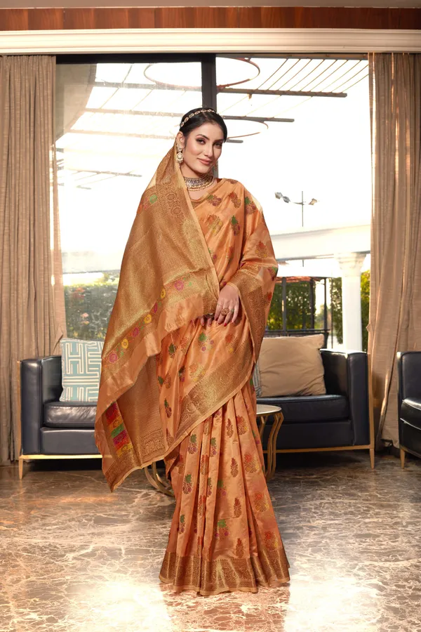 Orange_Organza_Saree_for_Women
