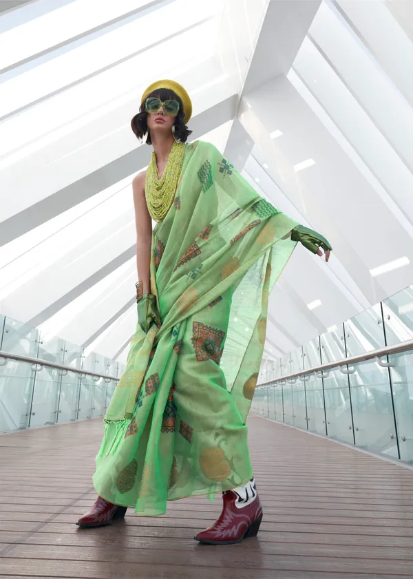 Tissue_Organza_Printed_Saree