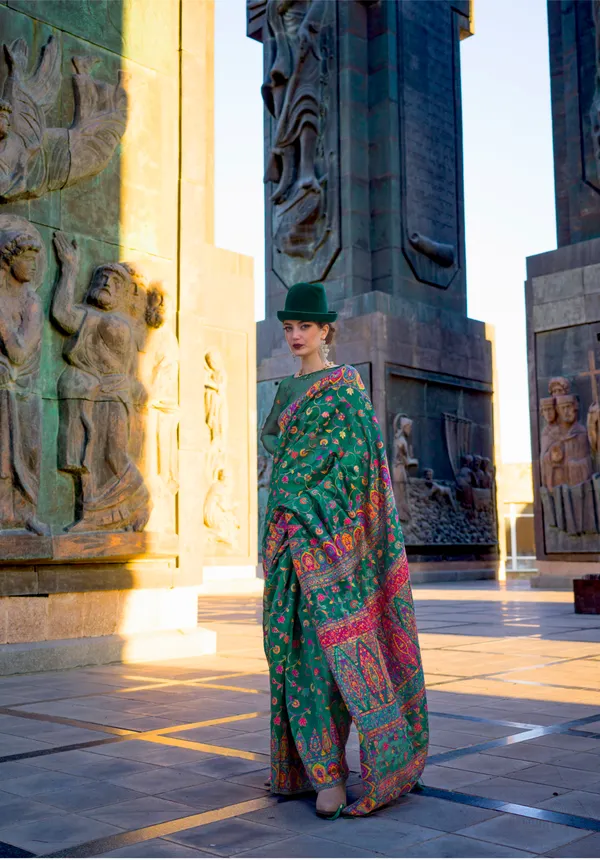 Organza_Silk_Kashmiri_Woven_Saree