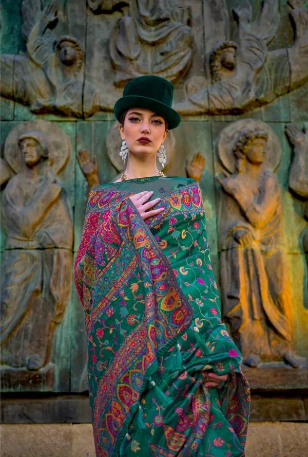 Organza_Silk_Kashmiri_Woven_Saree