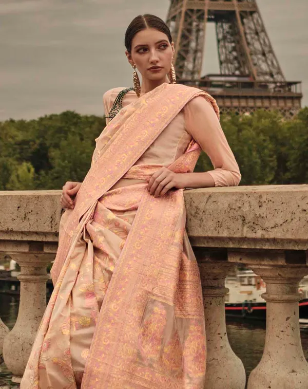 Beige_Organza_Saree_for_Women
