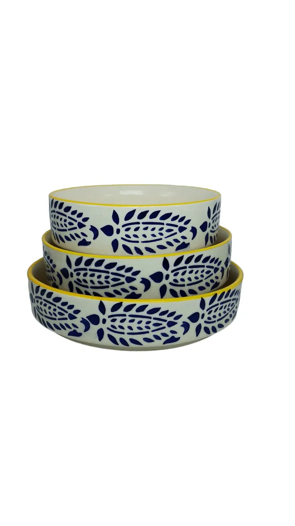 Ceramic_Salad_Tray/Bowl_|_Deep_Dish_Bowl_|_Set_Of_3_(5.5_Inch,_6.5Inch,_7.5Inch)_|_Blue_Leaf_Design