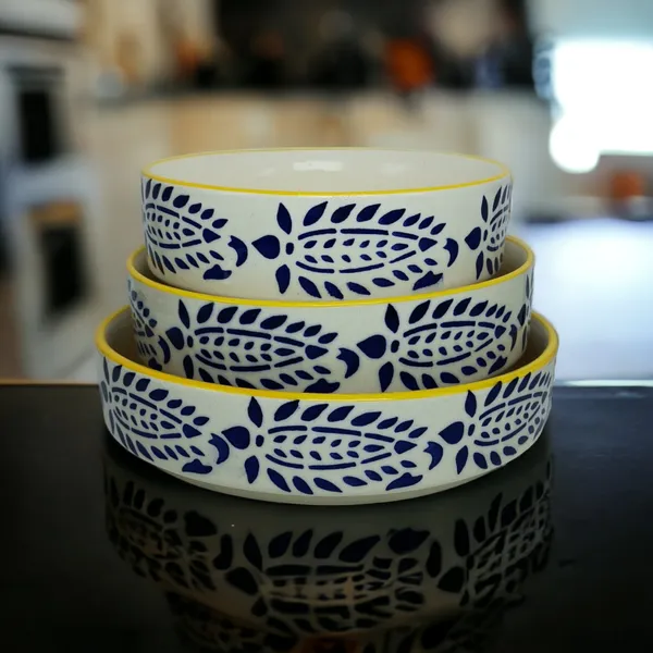 Ceramic_Salad_Tray/Bowl_|_Deep_Dish_Bowl_|_Set_Of_3_(5.5_Inch,_6.5Inch,_7.5Inch)_|_Blue_Leaf_Design