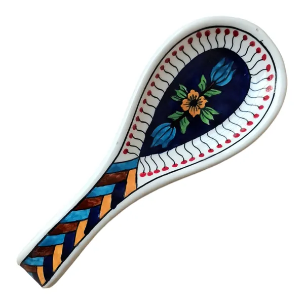 Hand-Painted_Ceramic_Spoon_Rest_with_Floral_Design,_Pack_of_1,_Made_In_India