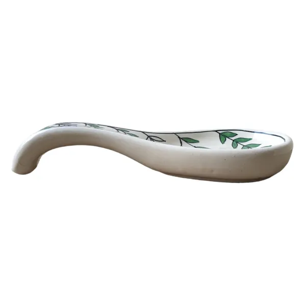 Hand-Painted_Ceramic_Spoon_Rest_with_Leaf_Design