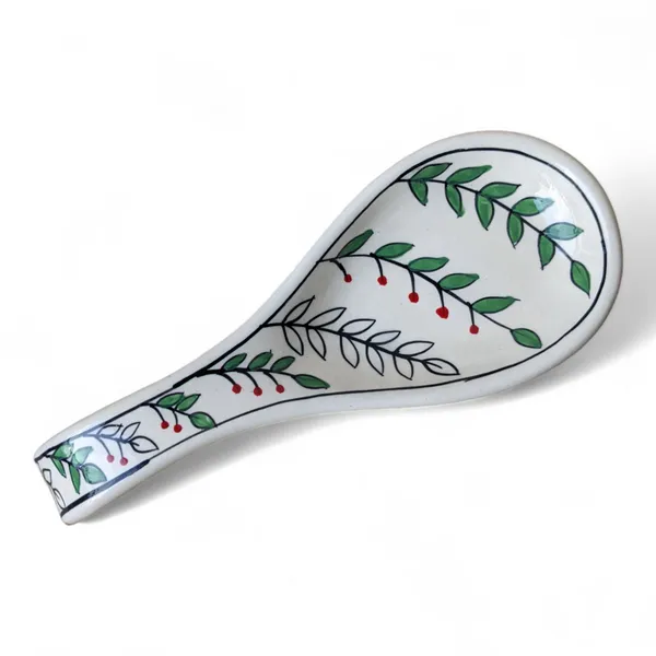 Hand-Painted_Ceramic_Spoon_Rest_with_Leaf_Design