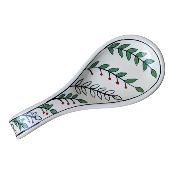 Hand-Painted_Ceramic_Spoon_Rest_with_Leaf_Design