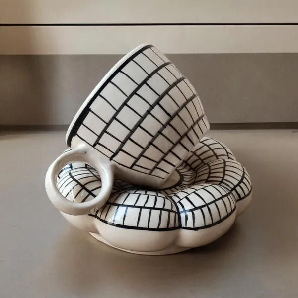 Handcrafted_Grid-Pattern_Ceramic_Cup_and_Saucer_Set
