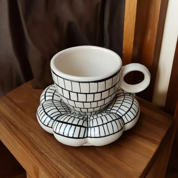 Handcrafted_Grid-Pattern_Ceramic_Cup_and_Saucer_Set