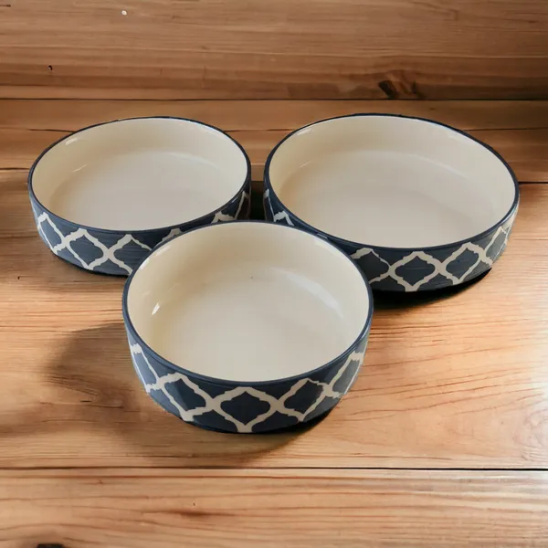 Kitchen_|_Ceramic_Salad_Tray/Bowl_|_Deep_Dish_Bowl_|_Salad_Plate_|_Serving_Snacks_Tray_|_Grey_Design_|_Set_of_3_(5.5_inch,_6.5inch,_7.5inch)_|_3_Snacks/Salad_Bowls_|