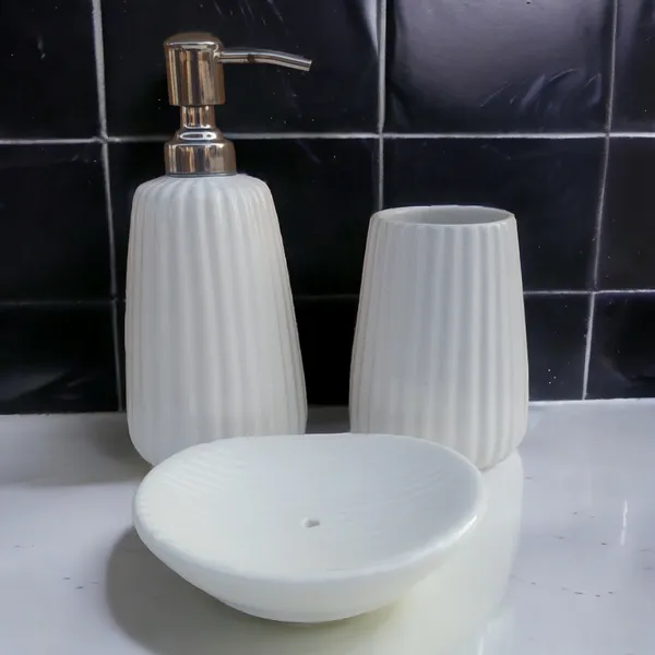 Ceramic_Bathroom_Set_of_3_Pcs_|_Soap_Dispenser_|_Toothbrush_Holder_|_Soap_Dish_|_Soft_White_Colour_|_Musk_Melon_Design